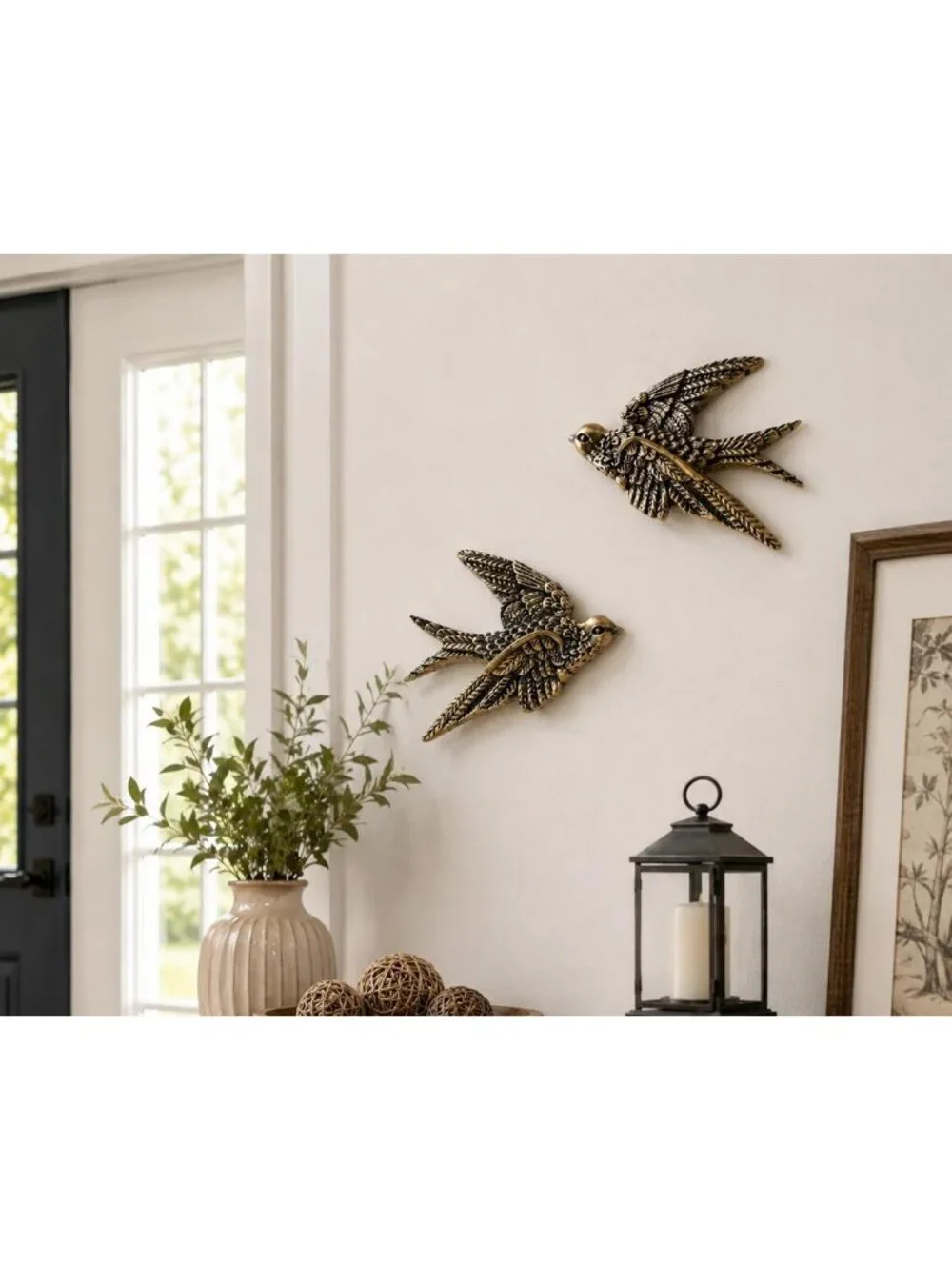 Vintage Swallow Bird Wall Sculpture Set of 2 | Perfect for Home Decor & Gallery